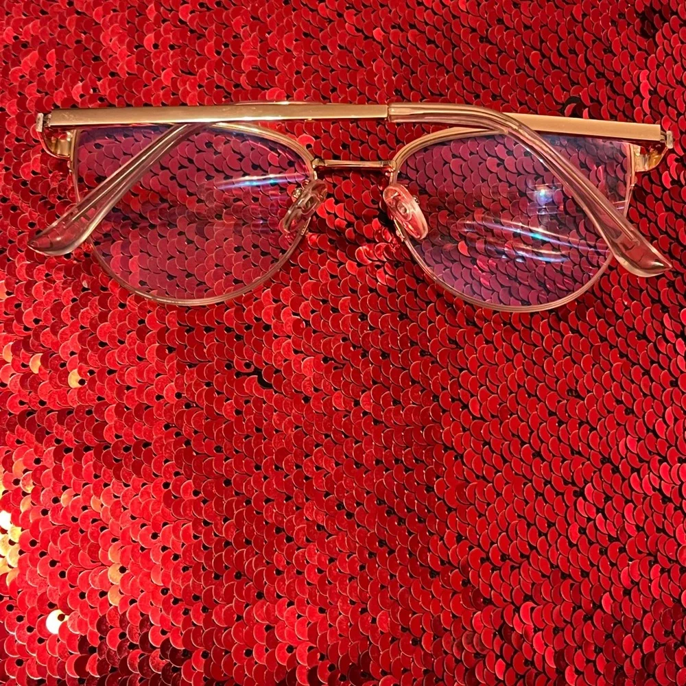 Chic Gold and White Cat-Eye Glasses